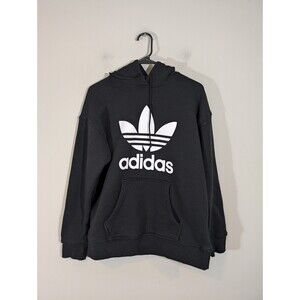 Adidas Hoodie Women Size XS Black Logo Long Sleeve Athletic Sweatshirt